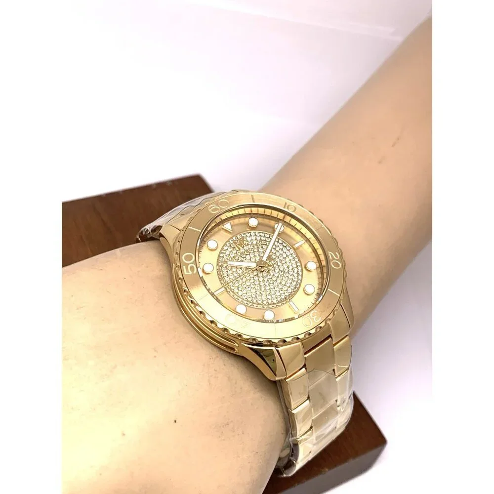 Michael Kors Women's Watch MK6911 Runway Quartz Crystals Gold Tone Steel 40mm